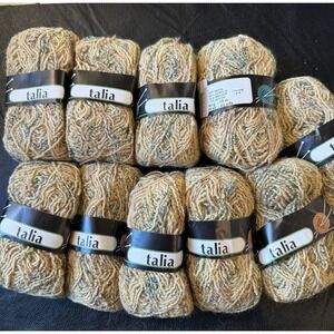 10 Skeins Of Vintage Talia Yarn Wool, Mohair, Acrylic, Nylon Blend. NEW RARE HTF